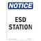 Signmission OSHA Notice Sign, ESD Station, 14in X 10in Rigid Plastic, 10" W, 14" L, Portrait OS-NS-P-1014-V-12175 - alternate 1